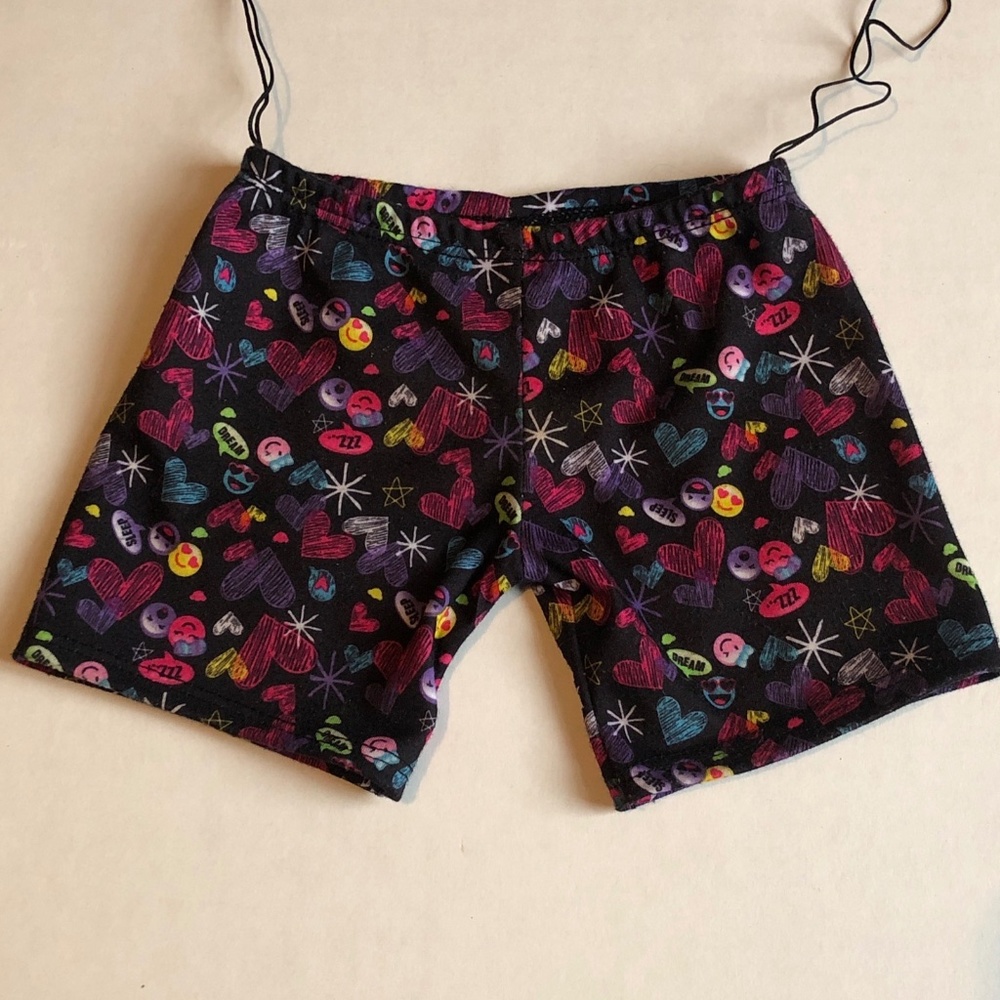 Build A Bear Purple Pajama bottoms Emoji and hearts
